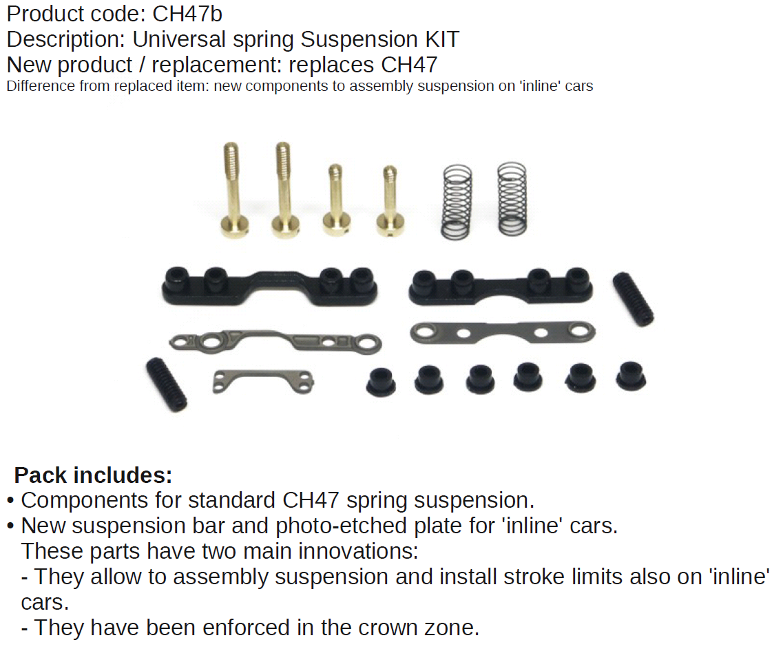 Slot It Federung Springkit f.Motor- u.Hinterachshalter CH47B