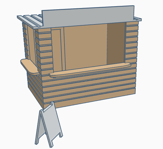 Verkaufsstand Basic Holzoptik 1:32